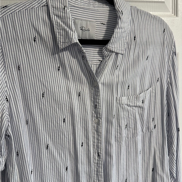 Blue Striped Lightning Rails Button Down Shirt - Picture 3 of 3